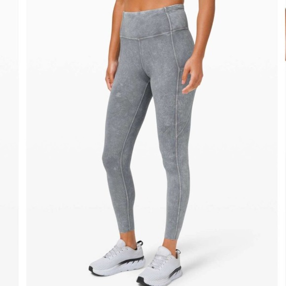 lululemon athletica Pants - Lululemon Fast & Free 25" Ice Wash Gray 2 NWT